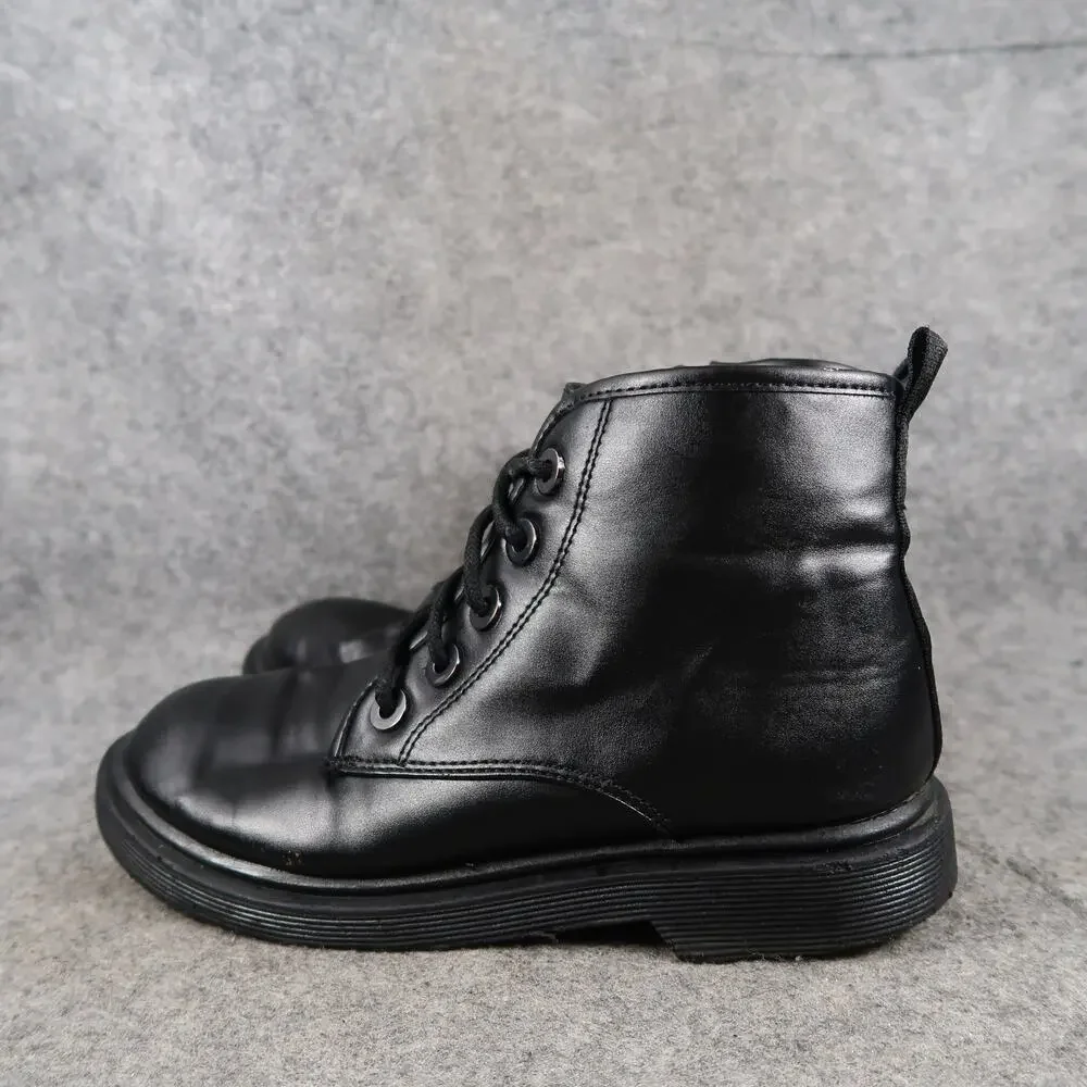 Steve Madden Shoes Kids 4 Boots Combat Black Lace Up Side Zip Round Toe Shortie